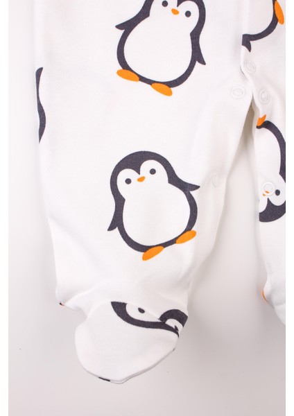 Yenidoğan Bebek Tulum Şapka Penguenli Yenidoğan Kıyafeti