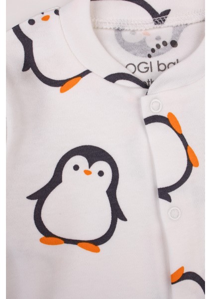 Yenidoğan Bebek Tulum Şapka Penguenli Yenidoğan Kıyafeti