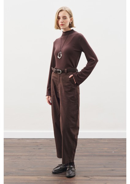 Barrel Pantolon Acı Kahve