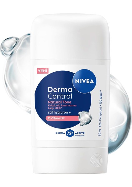 Nıvea Kadın Stick Deodorant Derma Control Natural Tone 50 Ml, Koltuk Altı Kararmasına Karşı Etkili, Eşit Cilt Tonu, 72 Saat Anti Perspirant Koruma, C Vitamini, Hyaluronik Asit, Alkol Içermez fiyatları