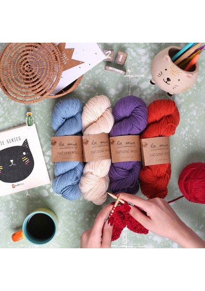 Leyloş Natural Wool Acı Kahverengi El Örgü Ipi - H7 - 33602 modelleri