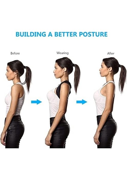 Duhfq Duruş Düzeltici Duruş Düzeltme Alt Sırt Ağrısı Brace Destek Kemeri Ayarlanabilir Sırt Duruş Düzeltici Klavikula Omurga Sırt Omuz Lomber Sırt Duruşu (Renk : Siyah, Beden : Orta)