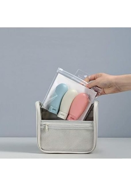 Seyahat Şişesi Krem Şampuan 3 Adet Set, Sızdırmaz Kozmetik Şişesi, Çok Amaçlı Seyahat Tipi Doldurulabilir Krem Losyon Şişe Seti Tatil Kamp Kutusu (Bpa Içermez)