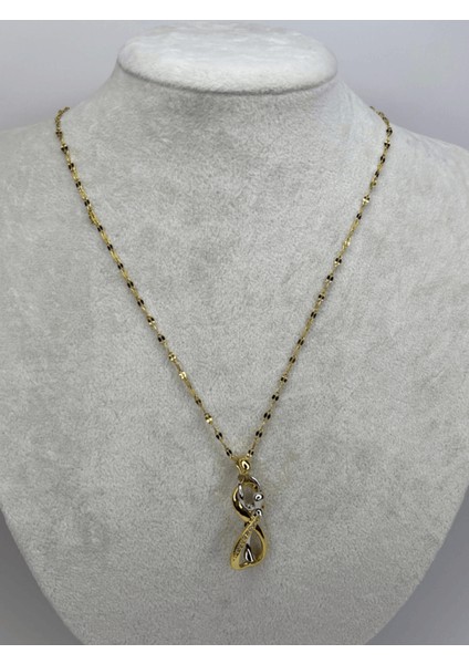 Açılır Kapanır Beyaz Sedef Yansımalı Taşlı Gold Kolye fiyatları