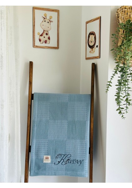 Ftbabycollection Çift Taraflı Kişiye Özel Isim Nakışlı Waffle Pike & Müslin Bebek BATTANIYESI 90X100 CM fiyatları