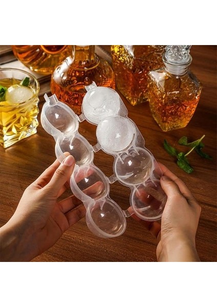 4 Lü Pratik Küre Buz Kalıbı Top Sunum Buzu