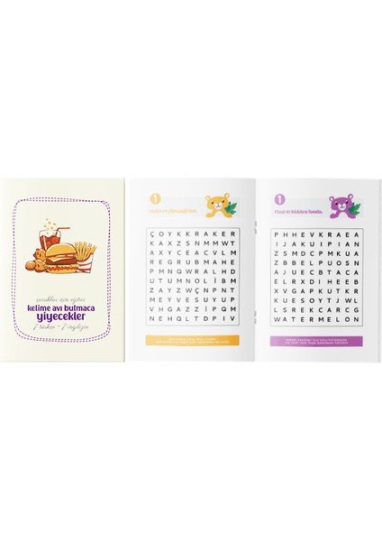 Çocuklar Için Eğitici Kelime Avı – Yiyecekler Bulmaca Kitabı
