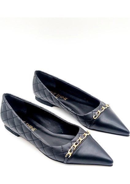 Aloria Kadın Kapitone Zincir Tokalı Babet Modern Detaylı Tasarım indirimleri