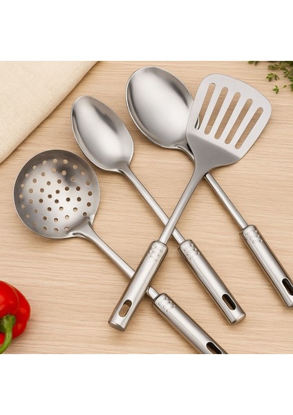 Buffer® 4lü Çelik Kepçe,süzgeç,servis Kaşığı,spatula Mutfak Yemek Hazırlama Servis Seti fiyatları