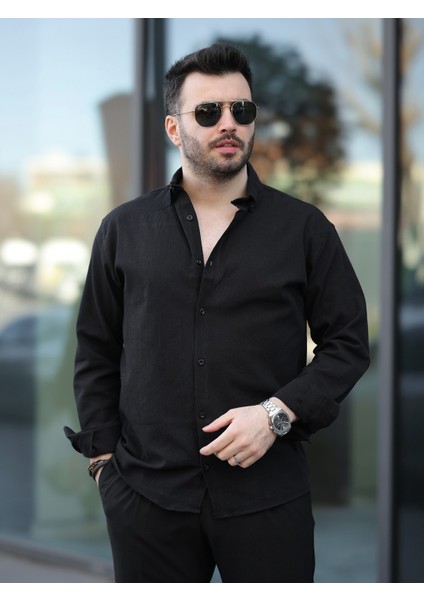 Keten Karışımlı Gömlek