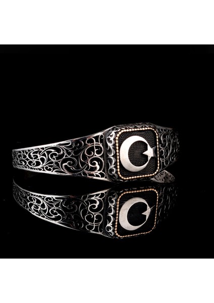 925 Ayar Gümüş Ayyıldız Model Otantik Motif Erkek Bileklik