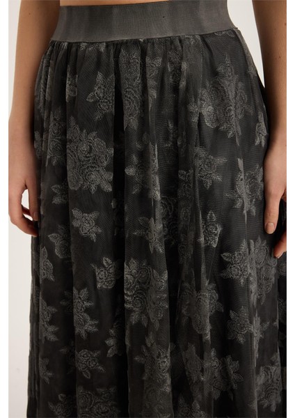 Çiçek Kabartma Tül Etek fırsatları