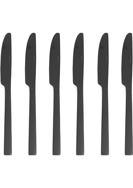 Quantum Mat Siyah Tatlı Bıçağı 19 cm 6 Adet