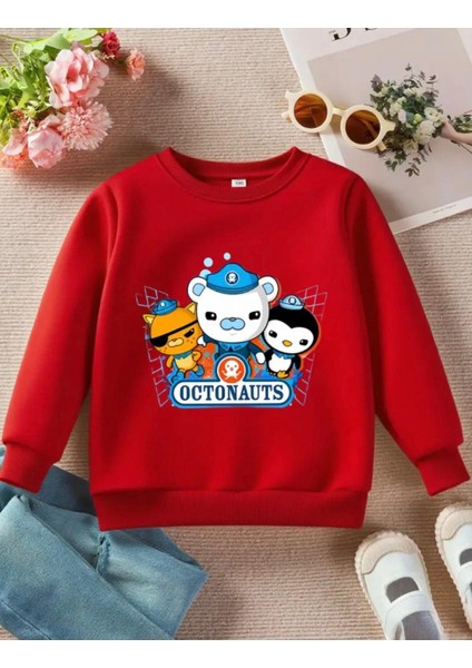 Punıx Kıds Octonauts Baskılı Kalın Kışlık 3 Iplik Bisiklet Yaka Erkek Çocuk Sweatshırt