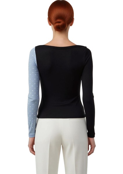 Kadın Esnek Örme Kayık Yaka Uzun Kollu Slim Fit Bluz Kaliteli Şık Rahat Modern Zarif Günlük fiyatları