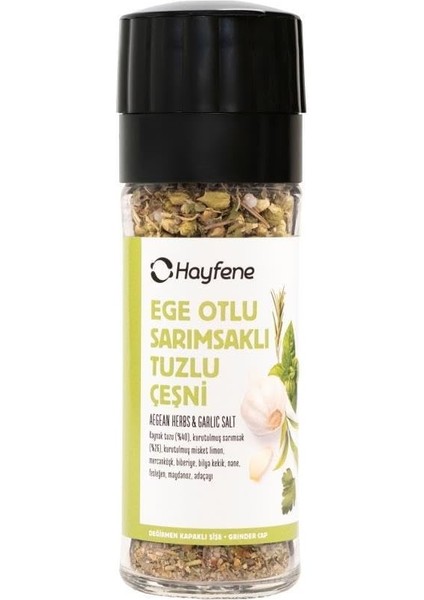 Hayfene Ege Otlu Sarımsaklı Tuzlu Çeşni 45 gr (Değirmen Kapaklı)