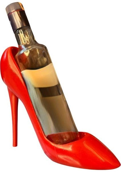 Stiletto Görünümlü Şarap Standı – El Boyaması Şık ve Dekoratif Şarap Tutucu | Modern Ev Dekoru