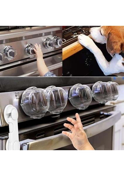 Buffer® Isıya Dayanıklı Plastik Ocak Düğme Koruyucu Düğme Kilidi Emniyet Düzeneği indirimleri