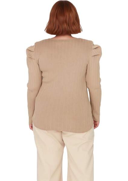 Kadın Kare Yaka Kemer Detaylı Ince Örgü Bluz Kaliteli Şık Rahat Modern Zarif Günlük modelleri