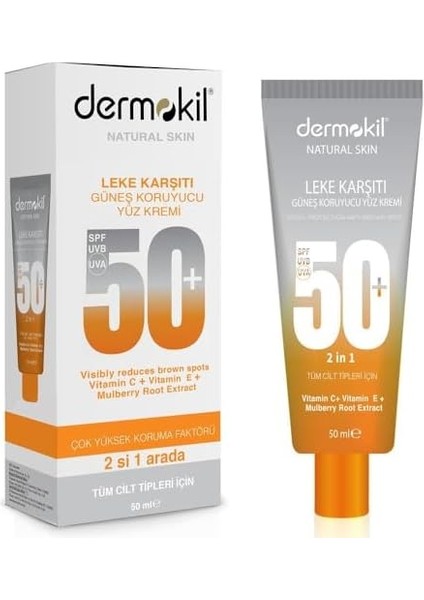 Dermokil Spf 50+ Leke Karşıtı Güneş Koruyucu Yüz Kremi (50 Ml)