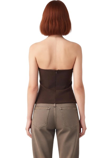 Straplez Fitted Dokuma Bluz Şık ve Rahat Yazlık Trend Tasarım Seçkin Malzeme fırsatları