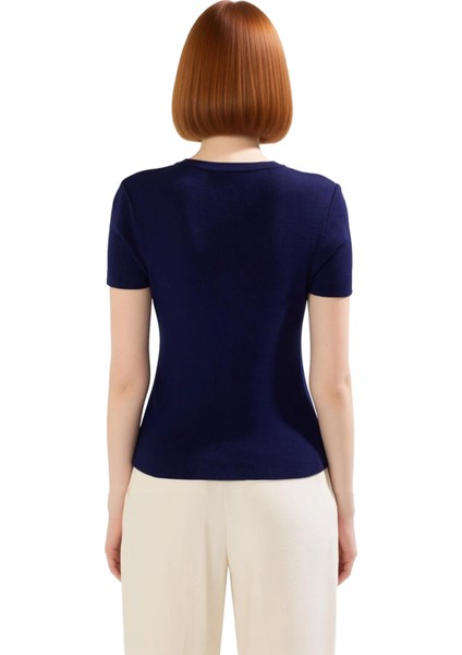 Kadın Bisiklet Yaka Düğmeli Ince Triko Kaliteli Şık Rahat Modern Zarif Günlük fırsatları