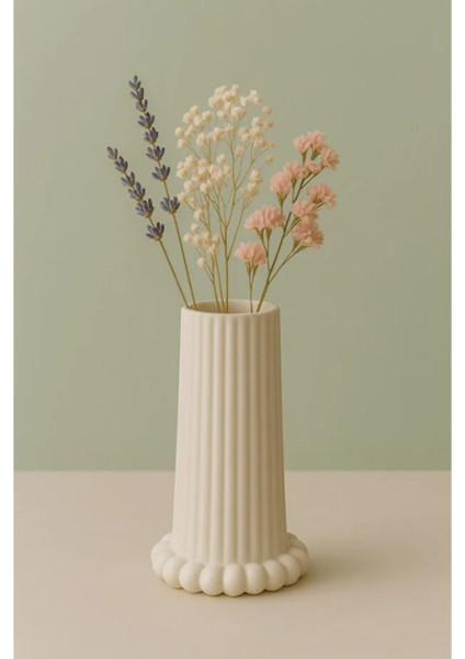 Bohem Tarz Büyük Boy Çizgili Vazo + Bubble Tabak