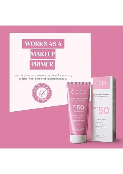 The Ceel Leke Karşıtı Ton Eşitleyen Spf 50 Pembe Renkli Güneş Kremi Glutatyon, Hyaluronik Asit Etkili 50 ml modelleri