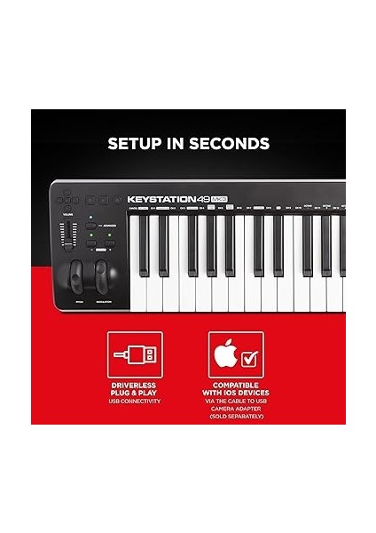 Keystation 49 Mk3 - Atanabilir Kontroller ve Yazılım Üretim Paketi Dahil Mac ve Pc Için 49 Tuş USB Mıdı Klavye Denetleyicisi indirimleri