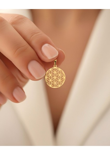 Yaşam Çiçeği 14 Ayar Altın Kolye Ucu