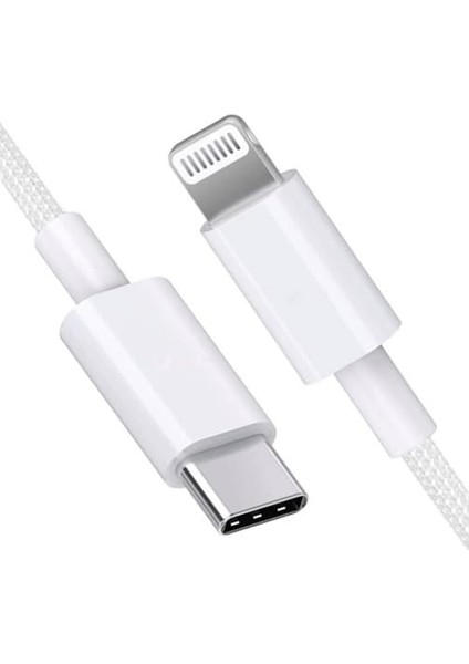 Için 27WATT Örgülü Hızlı Şarj Kablosu, Type C-Lightning, iPhone 14/13/12/12 Pro Max/11/xs Max/xr/x, Airpods Pro (100 Cm)