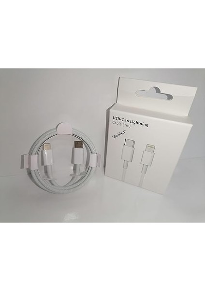 Için 27WATT Örgülü Hızlı Şarj Kablosu, Type C-Lightning, iPhone 14/13/12/12 Pro Max/11/xs Max/xr/x, Airpods Pro (100 Cm) fırsatları