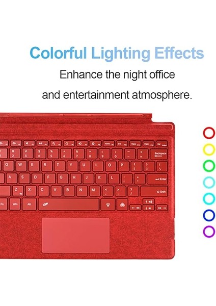 Surface Keyboard Pro 3/4/5/6/7 Bt 5.1 Renkli Arkadan Aydınlatmalı Ince 10M Menzilli Tasarım Surface Pro Klavye Için indirimleri
