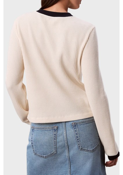 Pamuklu Slim Fit Bisiklet Yaka Kazak LV047D225GYAM Bayan Kazak LV047D225G Yam modelleri