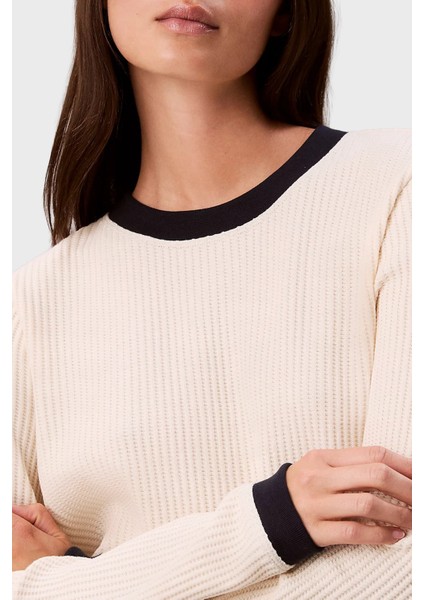 Pamuklu Slim Fit Bisiklet Yaka Kazak LV047D225GYAM Bayan Kazak LV047D225G Yam indirimleri