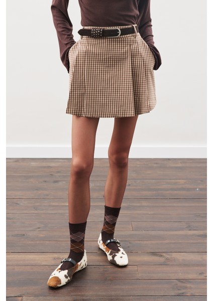 Anvelop Mini Etek Ekose fırsatları