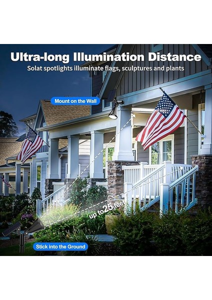 Beyaz 18 LED Spot Güneş Enerjili Bahçe Aydınlatma Lambası, Fotoselli, Spike Aplik, 18W Su Geçirmez Dış Mekan Solar Lamba, Ağaç, Veranda, Garaj, Havuz, Duvar ve Zemin Montajına Uygundur 42 cm fırsatları