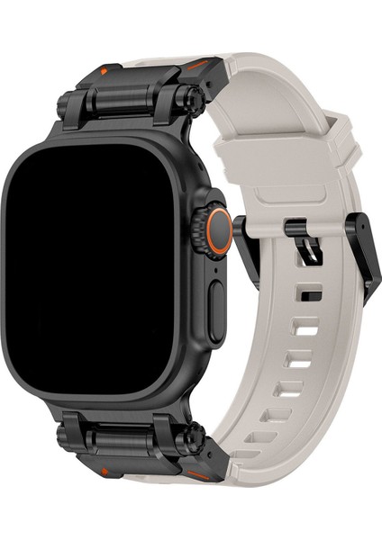 Apple Watch 11 10 46MM 9 8 7 6 Se Ultra Uyumlu 49-46-45-44-42MM Metal Pimli Tokalı Premium Silikon Kordon – Dayanıklı Spor Rubber Kayış