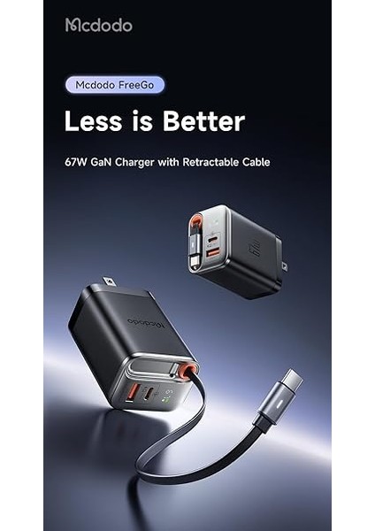 CH-4100 67W Gan Typec Kablolu Hızlı Şarj Adaptörü modelleri