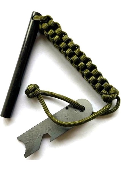 Paracord Ipli 10CM x 10MM Magnezyum Bar Ateş Başlatıcı Acil Durum Çakmak Taşı Çubuğu