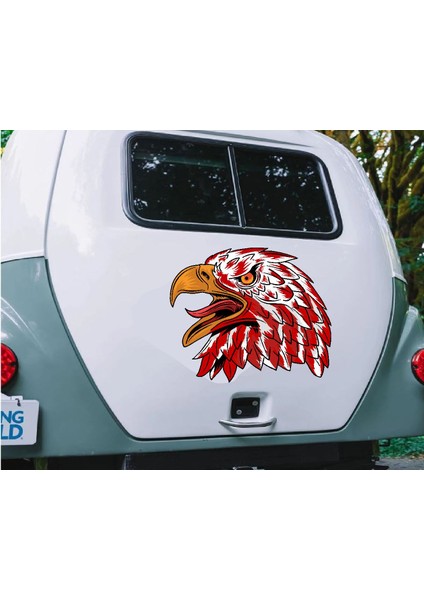 Kırmızı Beyaz Kartal Sticker, Eagle,araba Oto Motosiklet Karavan Sticker 00945 fiyatları