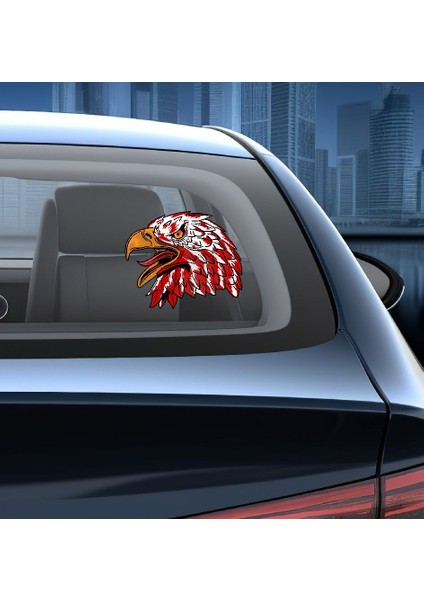 Kırmızı Beyaz Kartal Sticker, Eagle,araba Oto Motosiklet Karavan Sticker 00945 indirimleri