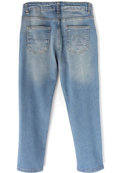 Eskitme Detaylı Straight Tapered Fit Erkek Çocuk Helsinki Denim Destroyed Pantolon Mavi Renk Erkek Çocuk Kot fiyatları