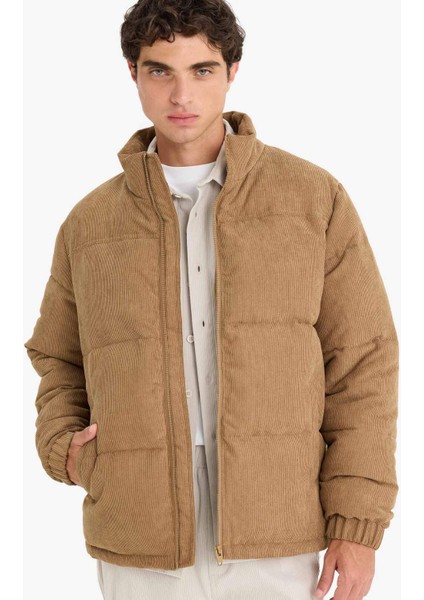 Regular Fit Dik Yaka Fermuarlı İç Cepli Mont E9246AX25WN