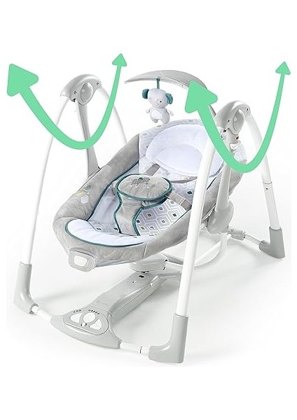 Convertme 2'si 1 Arada Kompakt Taşınabilir Bebek Salıncağı ve Bebek Koltuğu, Pille Çalışan Titreşimler, Otomatik Sallanma, Doğa Sesleri - Nash modelleri