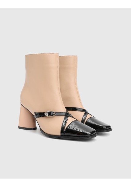 Ketina Hakiki Rugan Deri Camel Kadın Topuklu Bot fiyatları