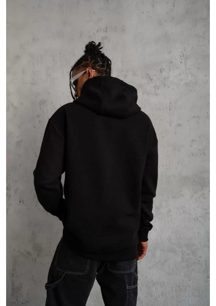 Erkek Düz Kapüşonlu Sweat - Siyah indirimleri