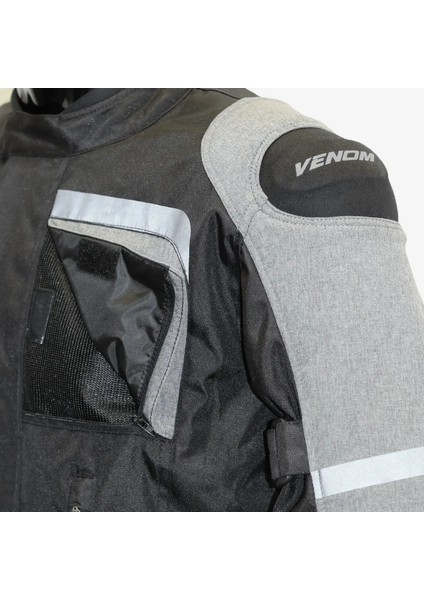 Motosiklet Montu Long Siyah-Gri Discovery Mont 4 Mevsim Uzun Motorcu Mont fırsatları