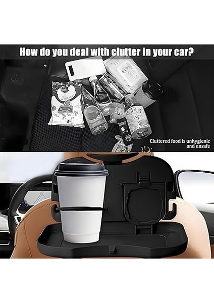 Otomobil Masası, Katlanır Masa, Küçük Araç Arka Koltuğu, Araç Arkası Düzenleyici, Arka Koltuk, Otomobil Masası, Arka Koltuk, Bardak Tutuculu (Siyah) fırsatları