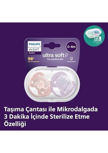 Philips Avent Ultra Soft Emzik 0-6 Ay, 2'li Paket, Kız fiyatları